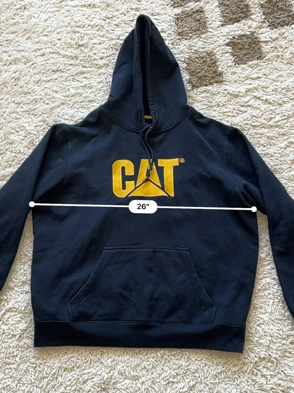 Black Caterpillar CAT Logo Hoodie Size XXL